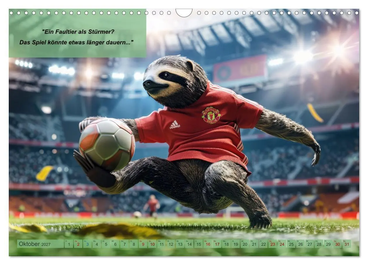 Bild: 9783569083318 | Der tierisch lustige Fußballkalender (Wandkalender 2027 DIN A3...