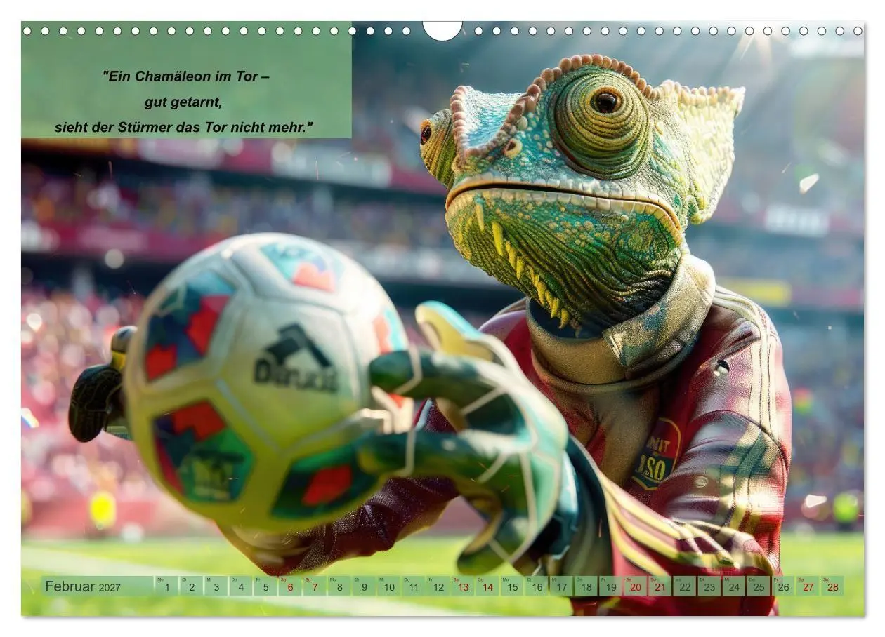 Bild: 9783569083318 | Der tierisch lustige Fußballkalender (Wandkalender 2027 DIN A3...