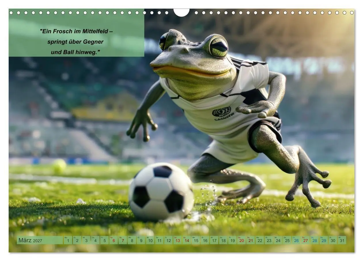 Bild: 9783569083318 | Der tierisch lustige Fußballkalender (Wandkalender 2027 DIN A3...