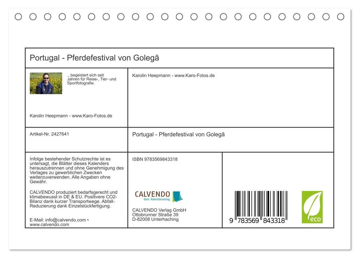 Bild: 9783569843318 | Portugal - Pferdefestival von Golegã (Tischkalender 2027 DIN A5...