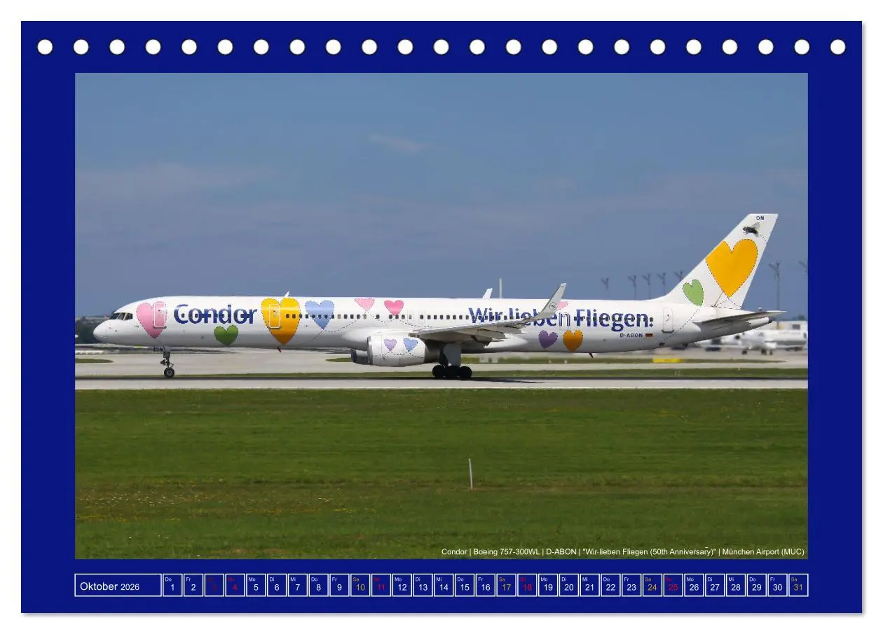 Bild: 9783457413418 | Bunte Airliner (Tischkalender 2026 DIN A5 quer), CALVENDO...