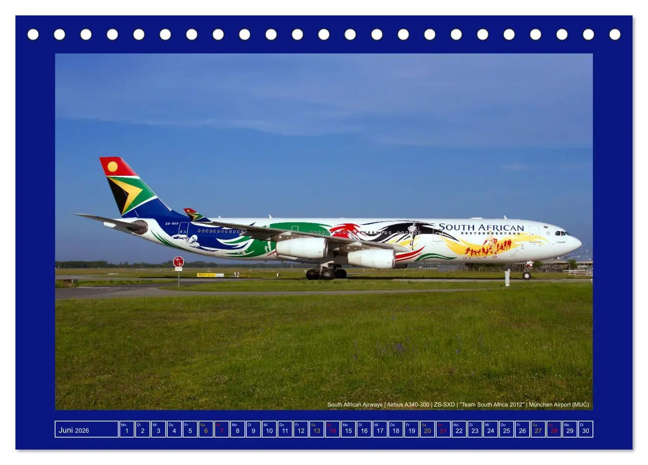 Bild: 9783457413418 | Bunte Airliner (Tischkalender 2026 DIN A5 quer), CALVENDO...