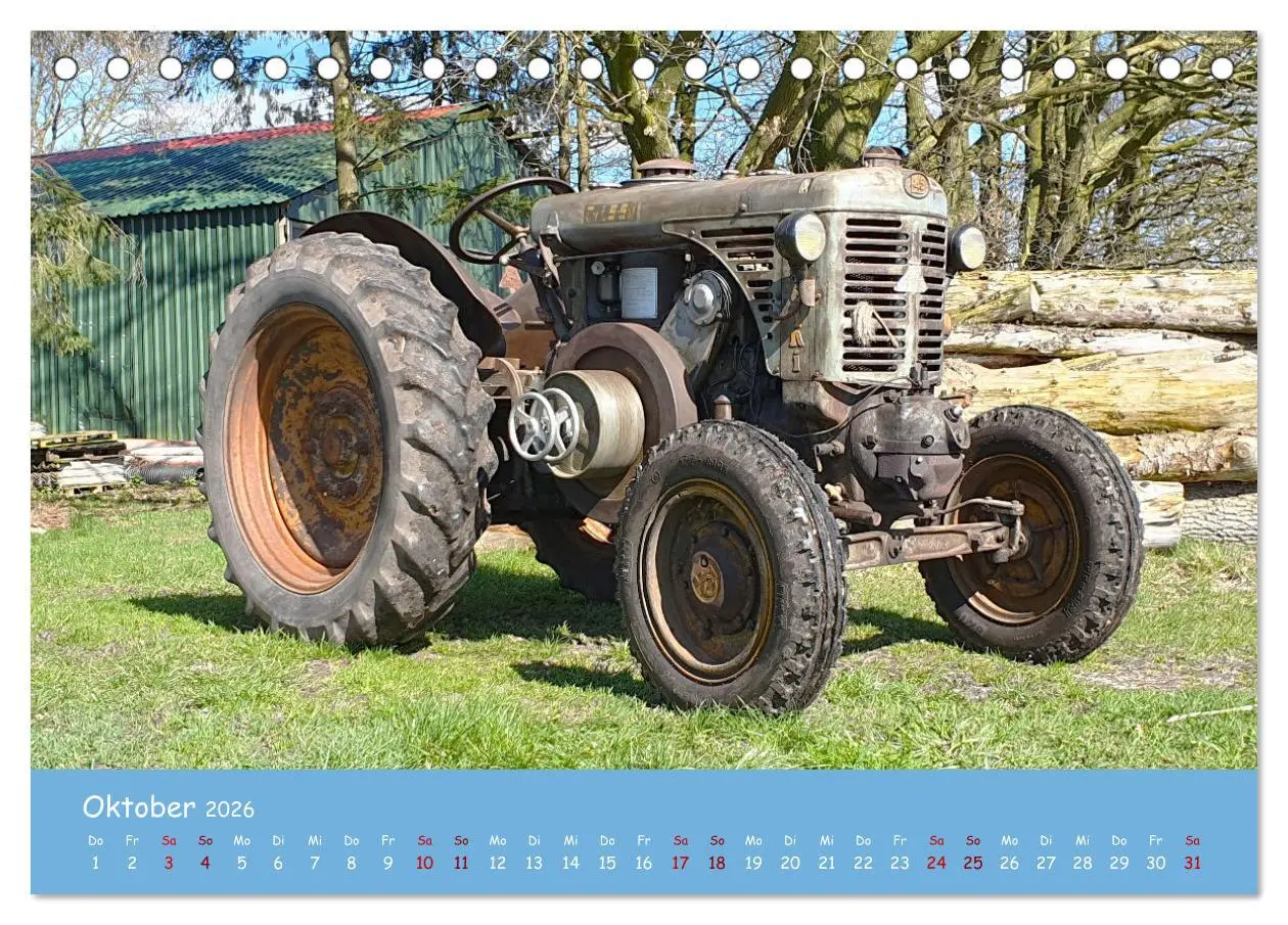 Bild: 9783457653418 | Historische Traktoren 2026 (Tischkalender 2026 DIN A5 quer),...