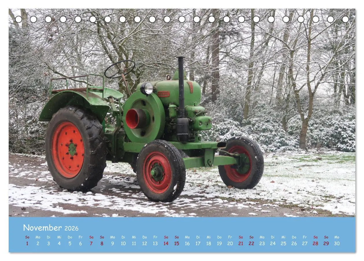 Bild: 9783457653418 | Historische Traktoren 2026 (Tischkalender 2026 DIN A5 quer),...