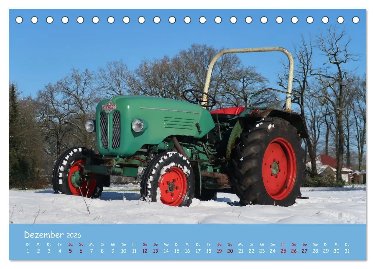 Bild: 9783457653418 | Historische Traktoren 2026 (Tischkalender 2026 DIN A5 quer),...