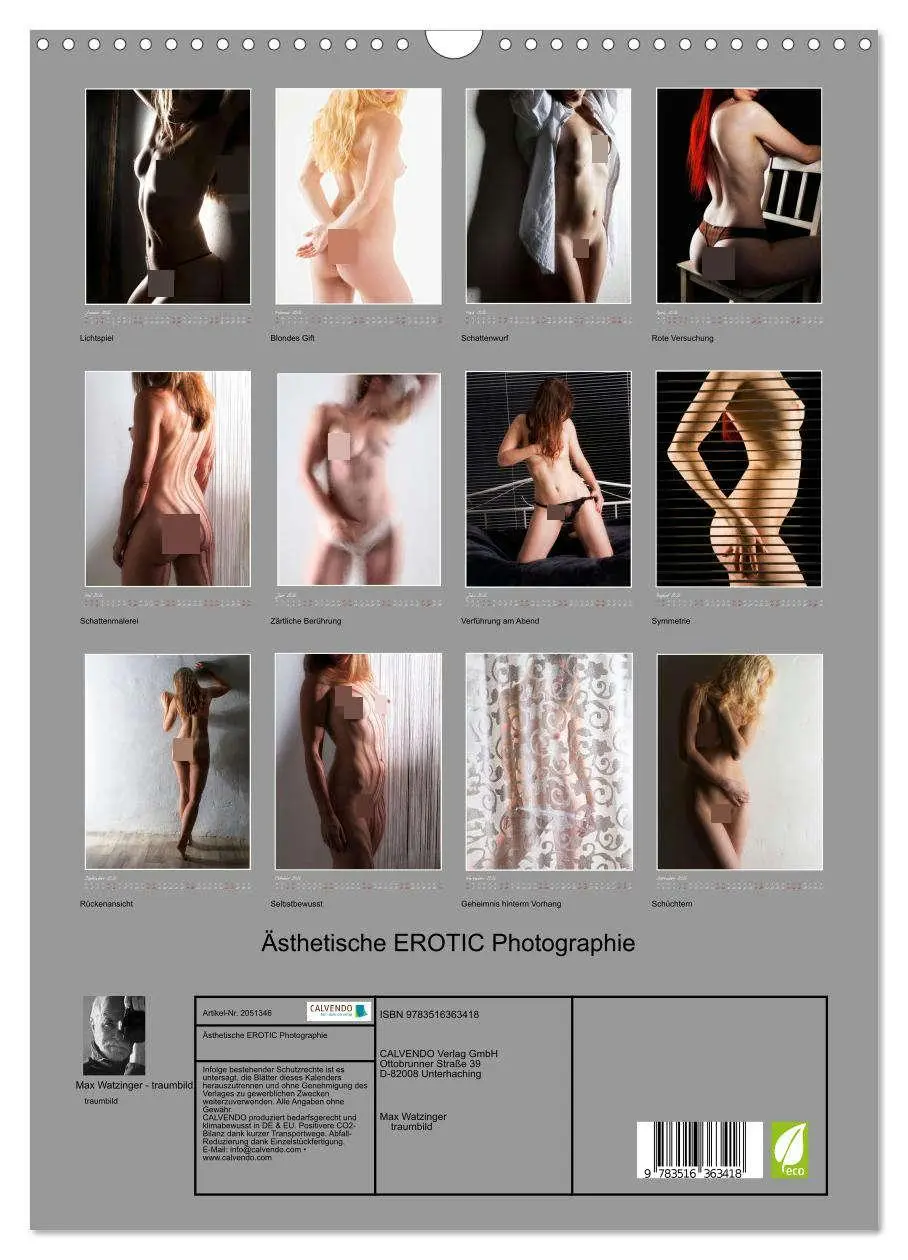 Bild: 9783516363418 | Ästhetische EROTIC Photographie (Wandkalender 2026 DIN A3 hoch),...