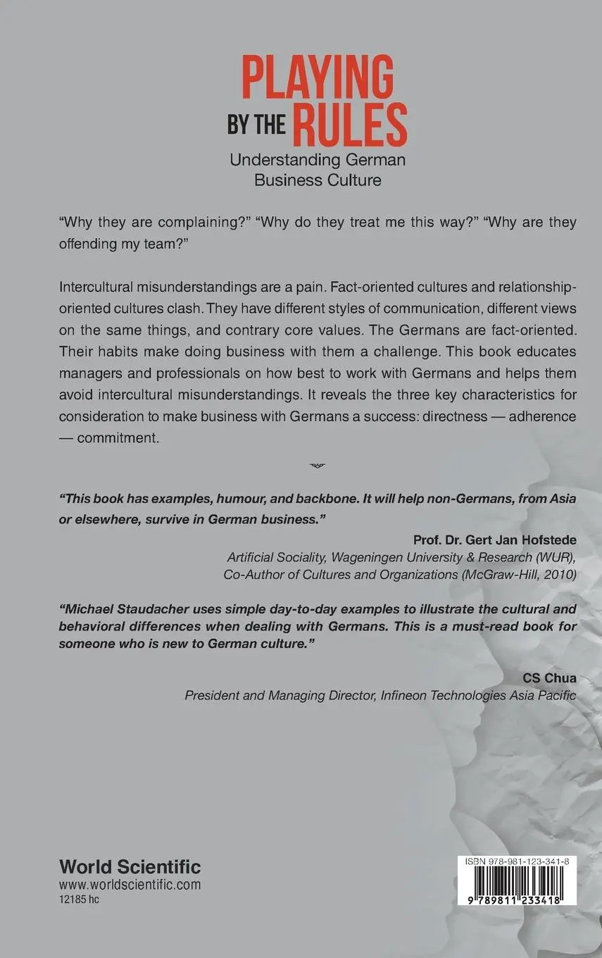 Rückseite: 9789811233418 | PLAYING BY THE RULES | UNDERSTANDING GERMAN BUSINESS CULTURE | Buch