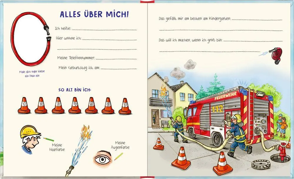 Bild: 4050003723518 | Freundebuch Meine Kindergartenfreunde - Bunte Fahrzeuge | Dennis Mertz