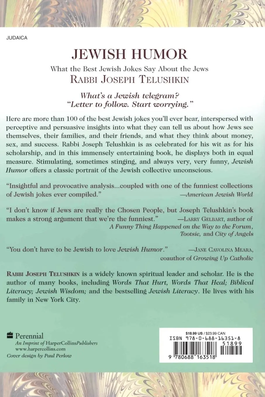 Rückseite: 9780688163518 | Jewish Humor | What the Best Jewish Jokes Say about the Jews | Buch