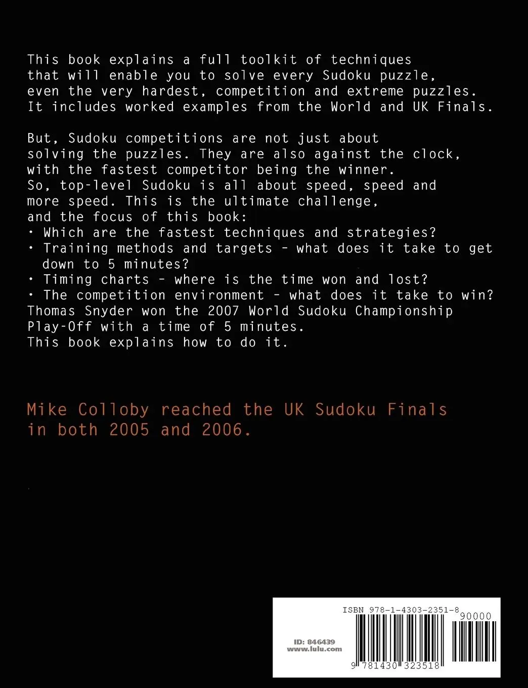 Rückseite: 9781430323518 | How to Solve Sudokus in 5 Minutes - Techniques, Strategies,...