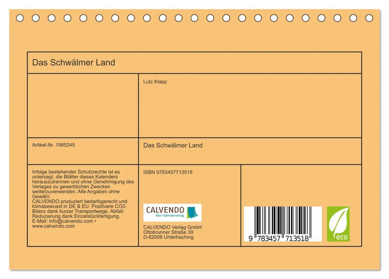 Bild: 9783457713518 | Das Schwälmer Land (Tischkalender 2026 DIN A5 quer), CALVENDO...