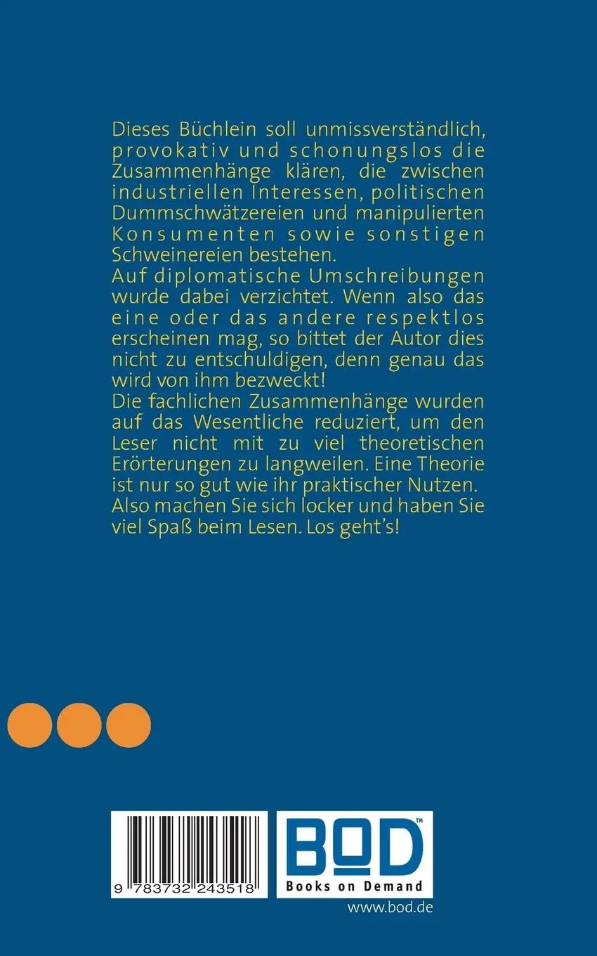 Rückseite: 9783732243518 | Der Tod und die Pfanne | wie unser Leben verbraten wird | Josef Werner