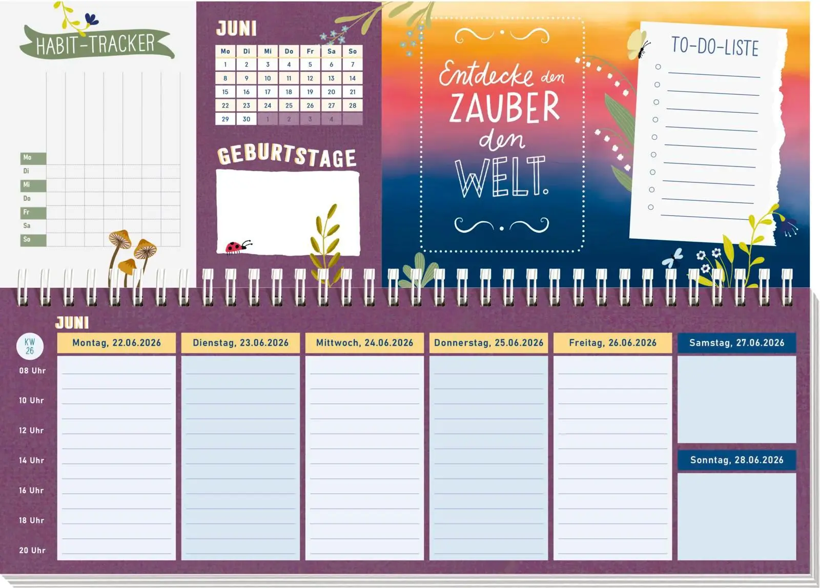 Bild: 4036442013618 | Tischkalender 2026 quer: Lebe wild und voller Wunder | Groh Verlag