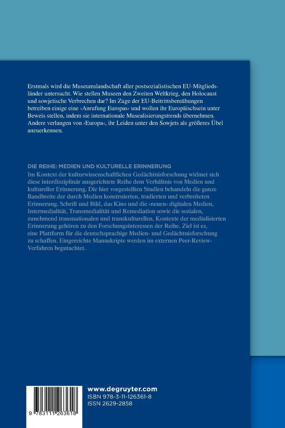 Rückseite: 9783111263618 | Der Zweite Weltkrieg in postsozialistischen Gedenkmuseen | Radoni¿