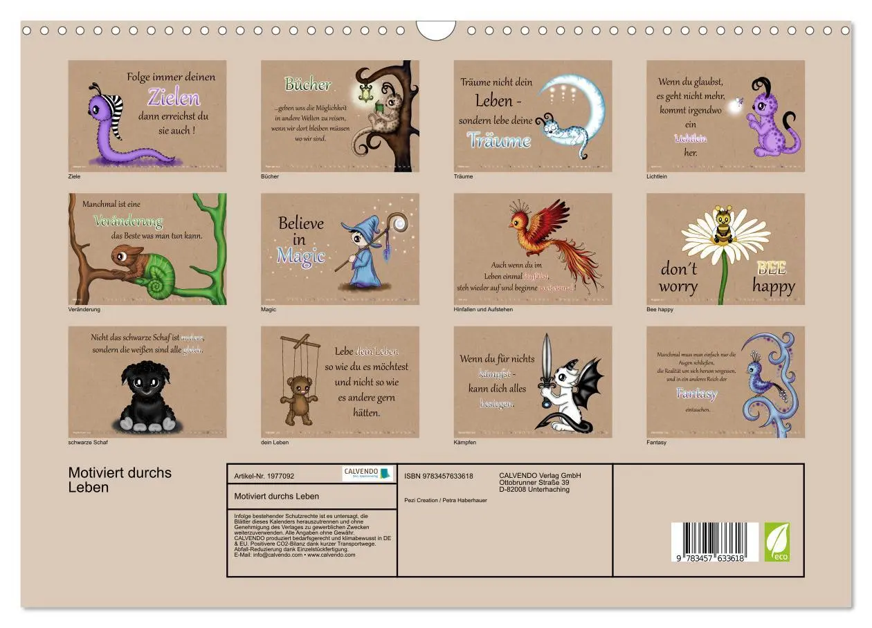 Bild: 9783457633618 | Motiviert durchs Leben (Wandkalender 2026 DIN A3 quer), CALVENDO...