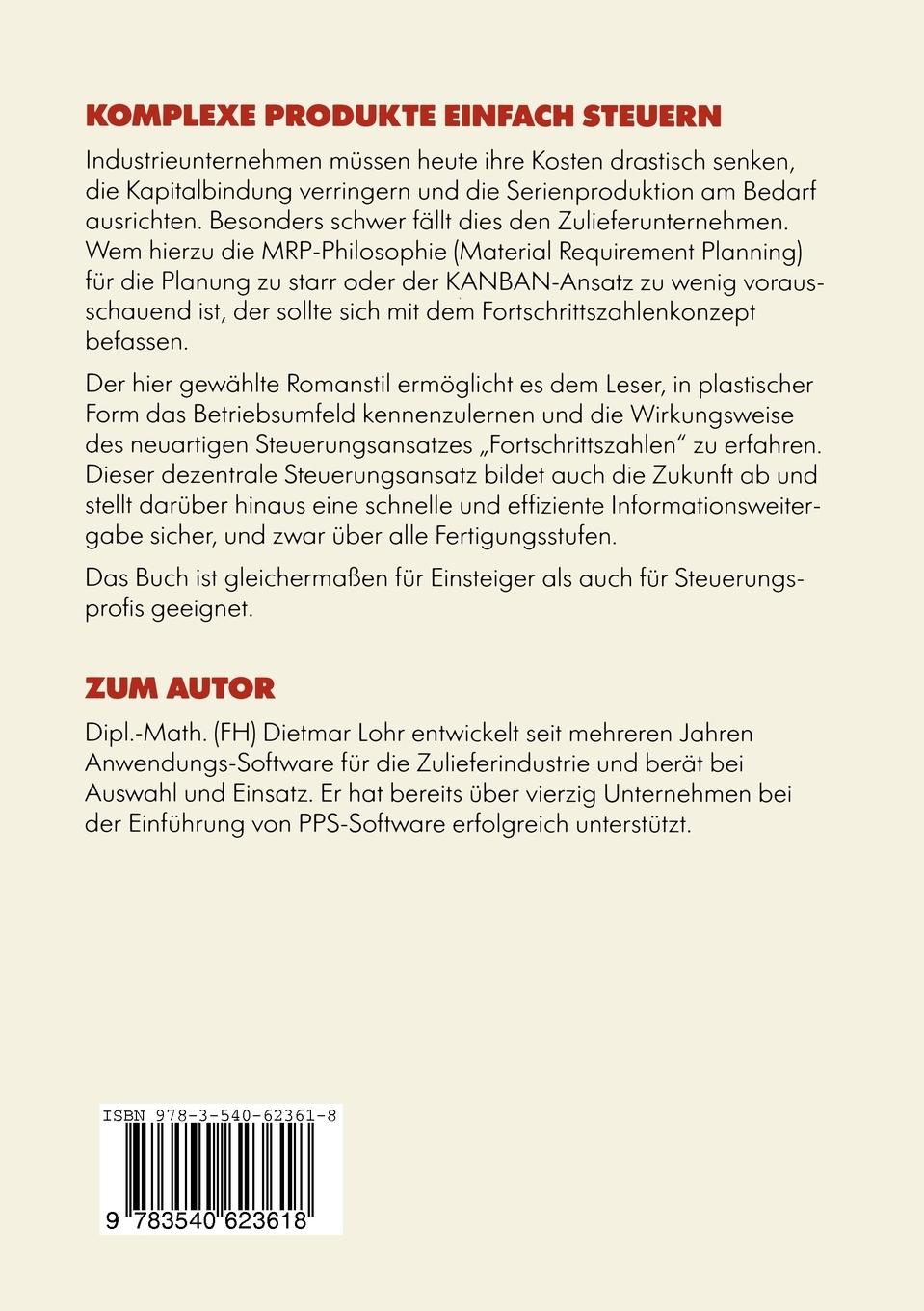 Rückseite: 9783540623618 | Komplexe Produkte einfach steuern | Das Konzept Fortschrittszahlen | x