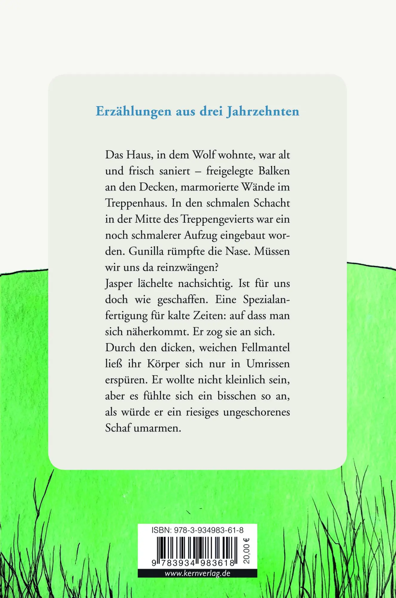 Rückseite: 9783934983618 | Ein Schaf umarmen | Ausgewählte Erzählungen | Barbara Krohn | Buch