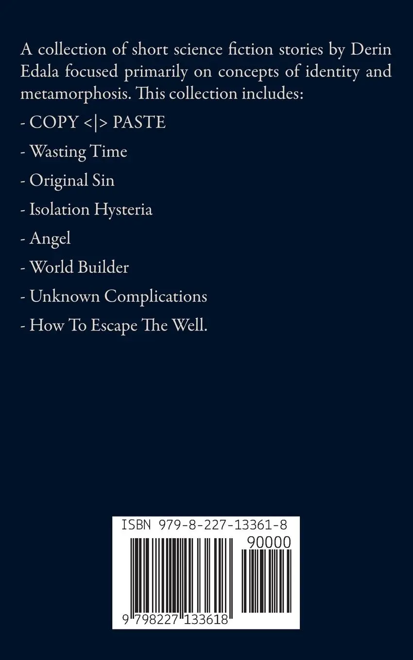 Rückseite: 9798227133618 | COPY PASTE and other stories | Derin Edala | Taschenbuch | Englisch