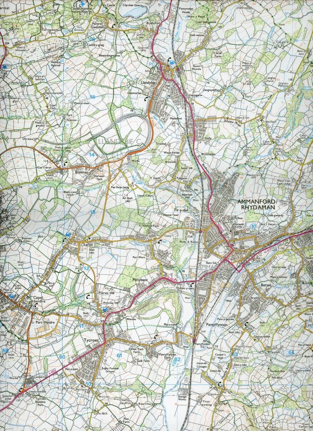 Bild: 9780319243718 | Llanelli and Ammanford/Rhydaman | Ordnance Survey | (Land-)Karte