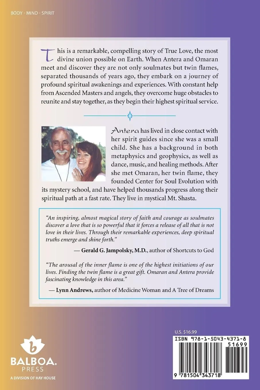 Rückseite: 9781504343718 | Twin Flames | A True Story of Soul Reunion | Antera | Taschenbuch