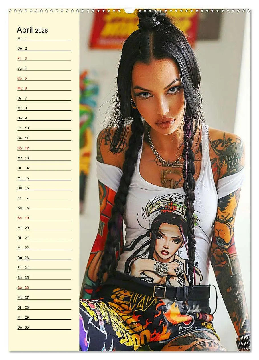 Bild: 9783516263718 | Coole Tatoo-Girls. Hübsch, modern und selbstbewusst (Wandkalender...