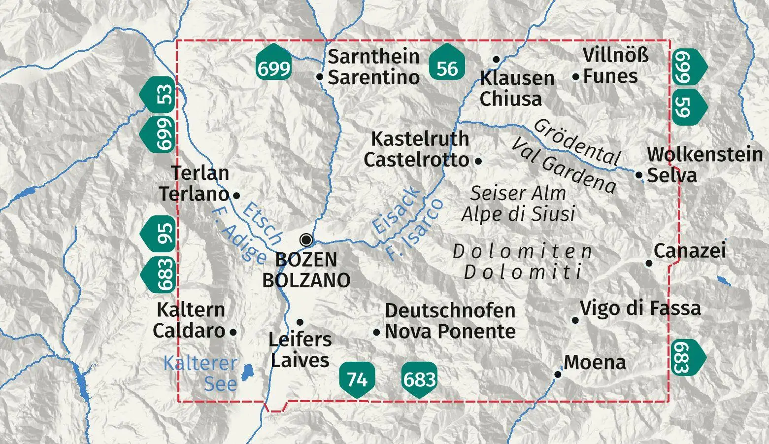 Bild: 9783991543718 | KOMPASS Wanderkarte 54 Bozen und Umgebung / Bolzano e dintorni...