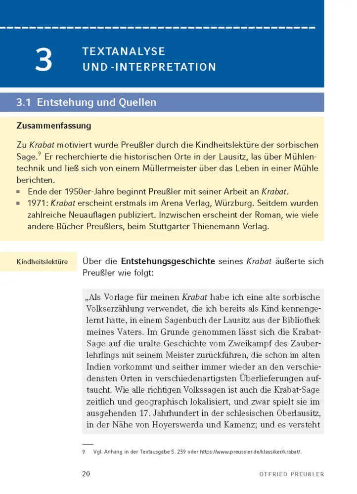 Bild: 9783129303818 | Krabat von Otfried Preußler - Textanalyse und Interpretation | Buch