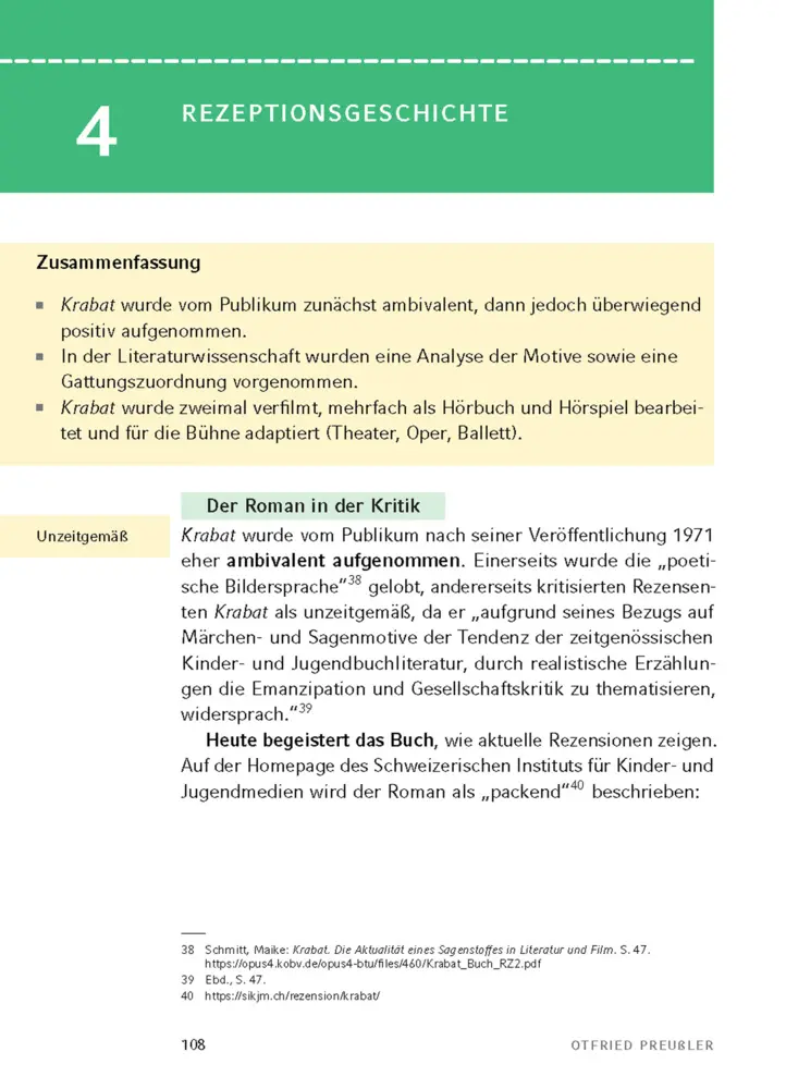 Bild: 9783129303818 | Krabat von Otfried Preußler - Textanalyse und Interpretation | Buch