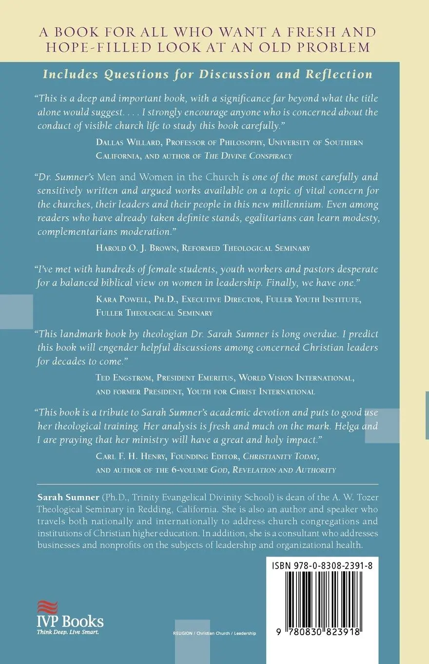 Rückseite: 9780830823918 | Men and Women in the Church | Sarah Sumner | Taschenbuch | Englisch