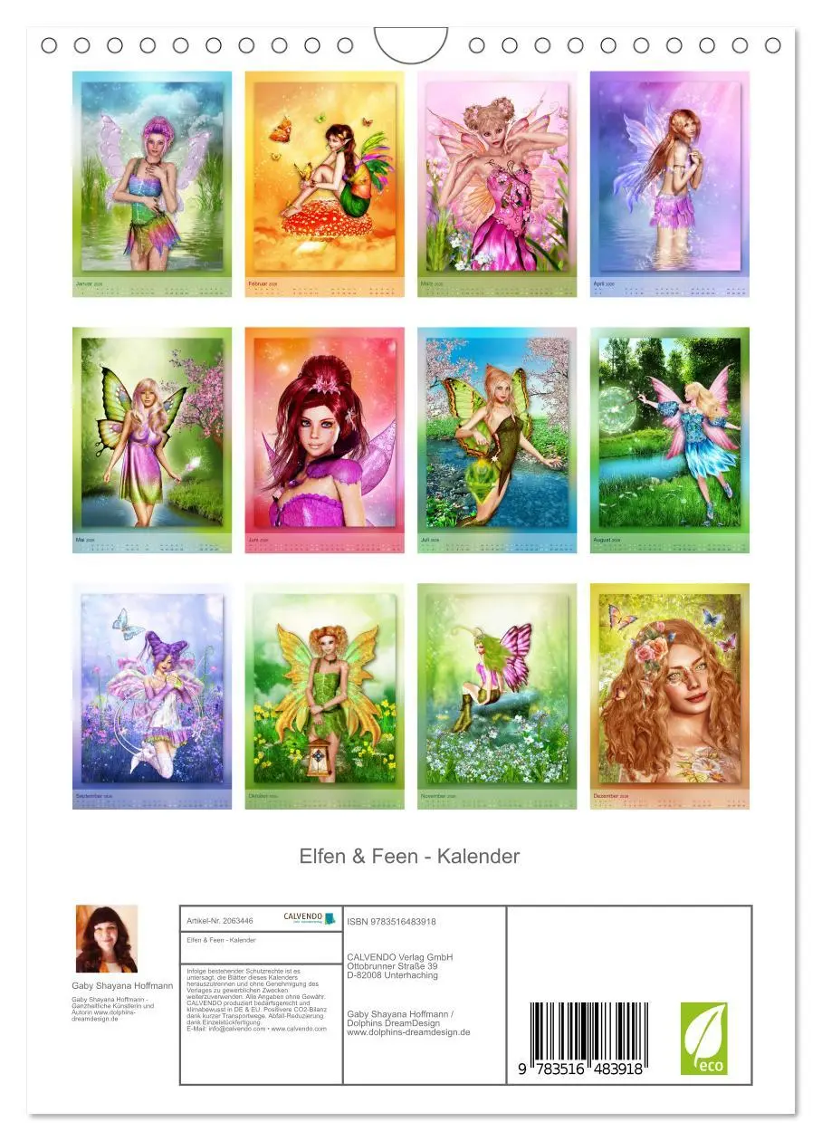 Bild: 9783516483918 | Elfen &amp; Feen - Kalender (Wandkalender 2026 DIN A4 hoch), CALVENDO...