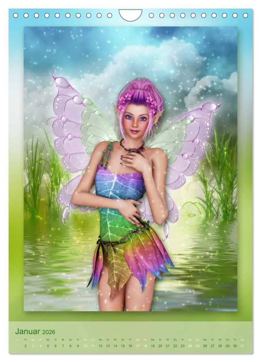Bild: 9783516483918 | Elfen &amp; Feen - Kalender (Wandkalender 2026 DIN A4 hoch), CALVENDO...