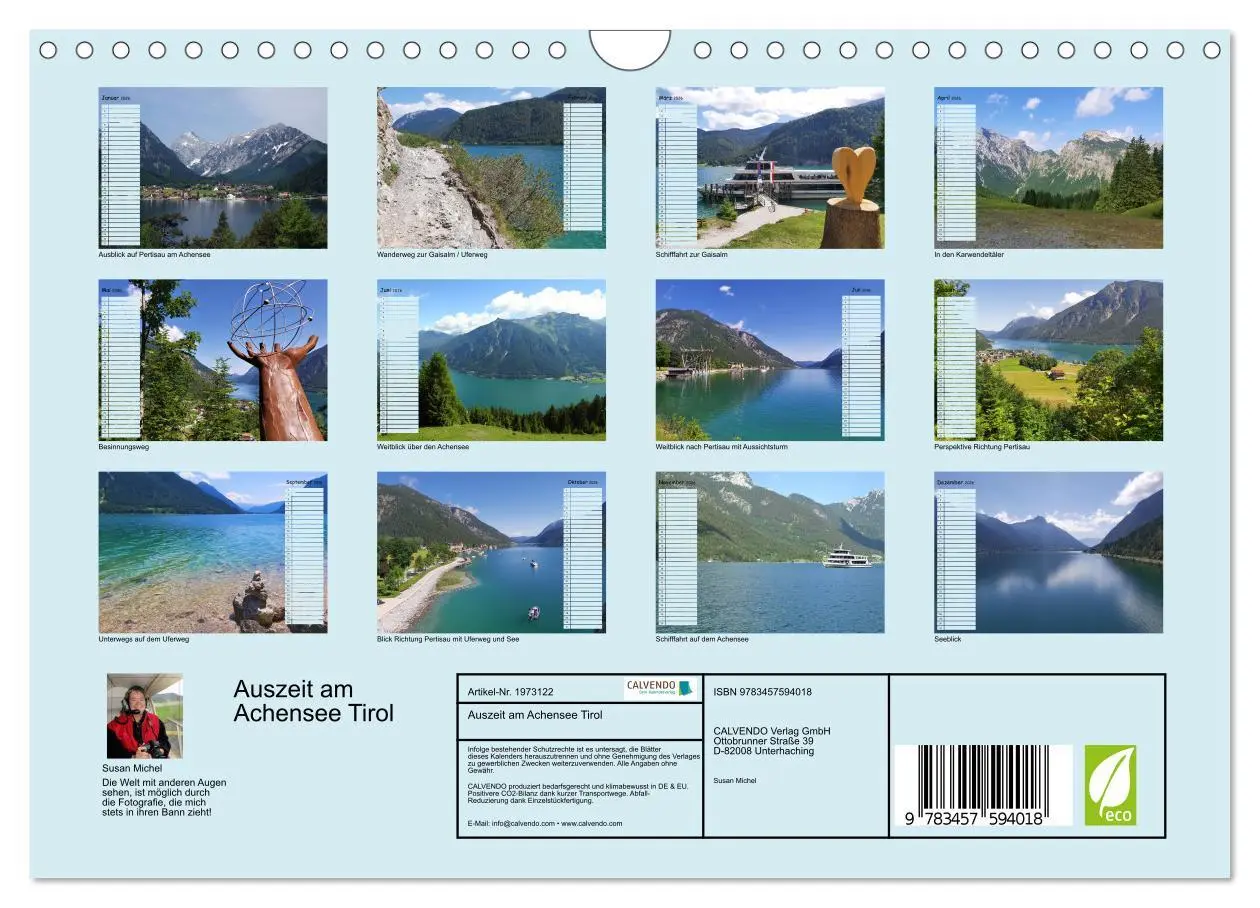 Bild: 9783457594018 | Auszeit am Achensee Tirol (Wandkalender 2026 DIN A4 quer), CALVENDO...