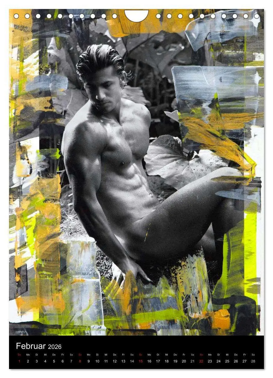 Bild: 9783516444018 | Männer - übermalte Aktfotografien (Wandkalender 2026 DIN A4 hoch),...