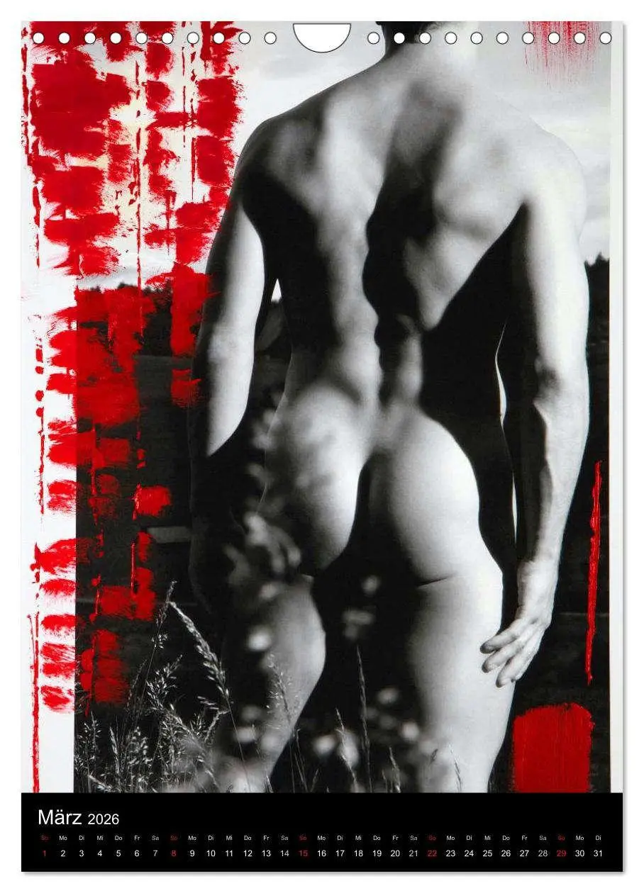 Bild: 9783516444018 | Männer - übermalte Aktfotografien (Wandkalender 2026 DIN A4 hoch),...