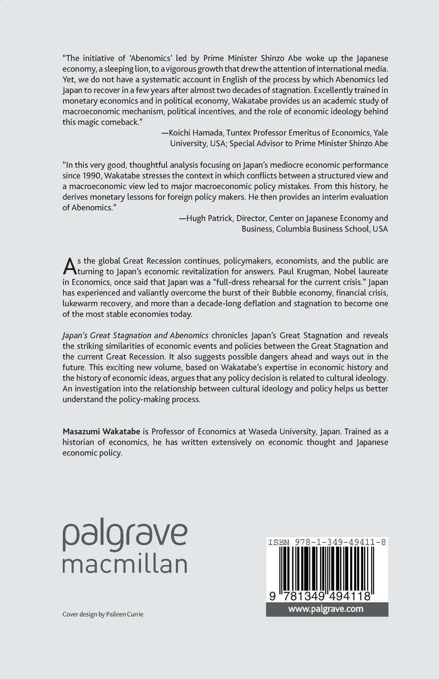 Rückseite: 9781349494118 | Japan's Great Stagnation and Abenomics | Lessons for the World | Buch