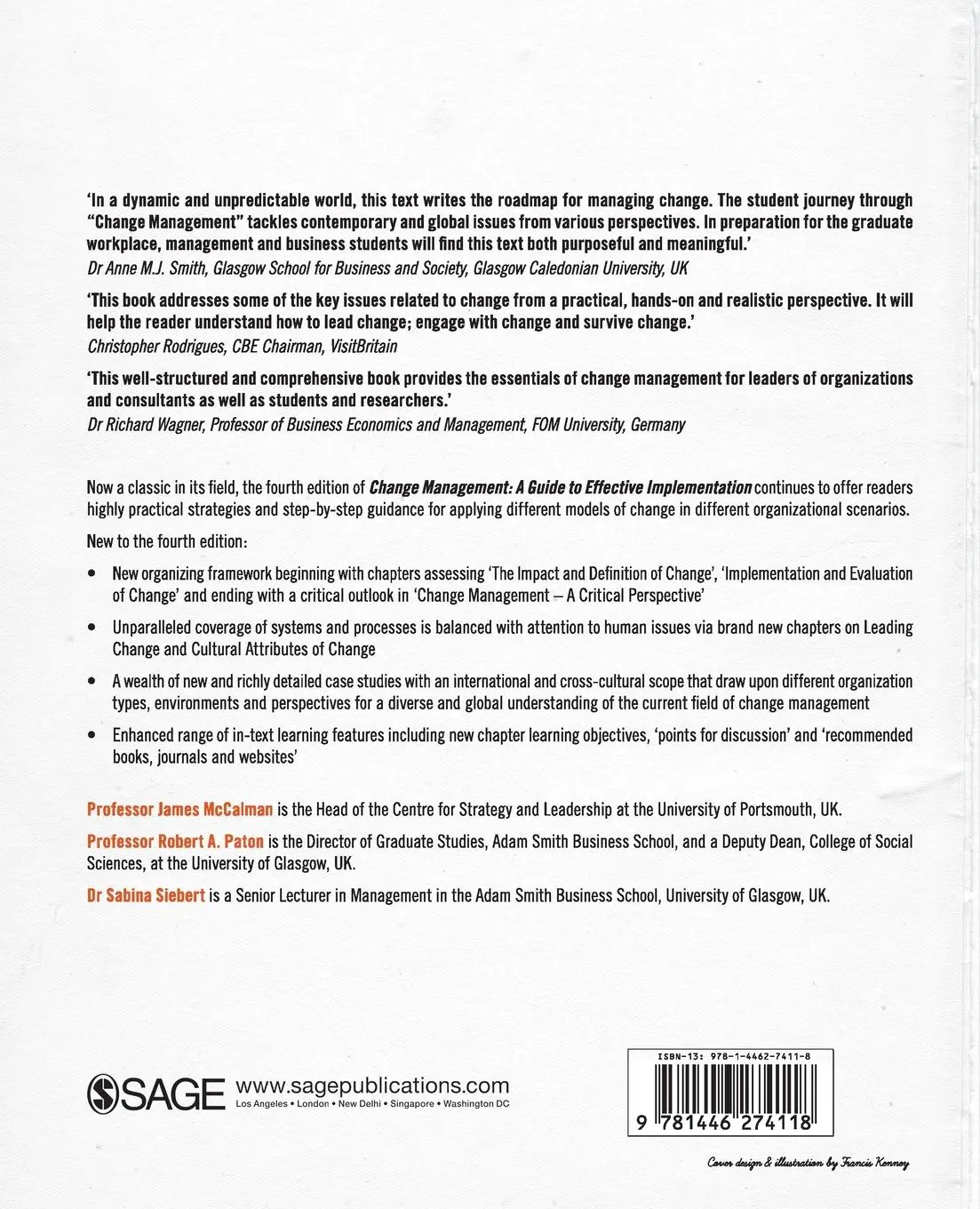 Rückseite: 9781446274118 | Change Management | A Guide to Effective Implementation | Taschenbuch