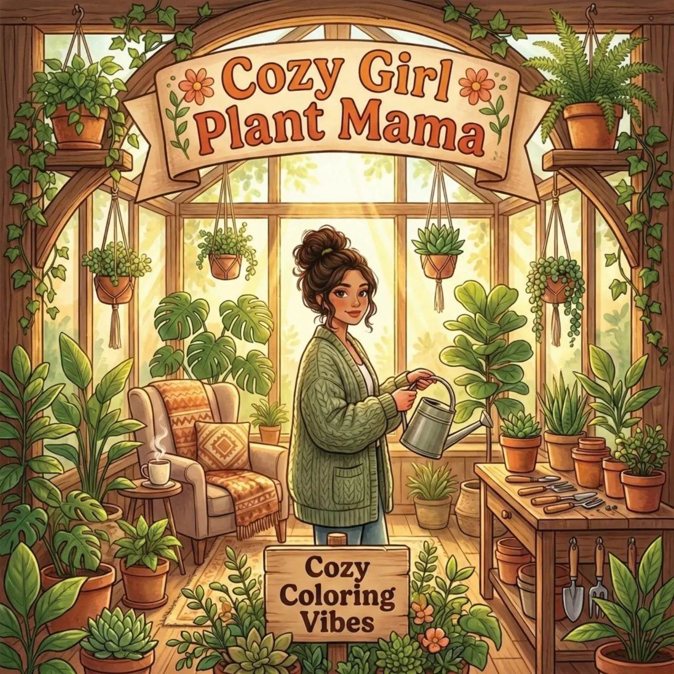 Cover: 9781965964118 | Cozy Girl Plant Mama | Cozy Coloring Vibes | Taschenbuch | Englisch