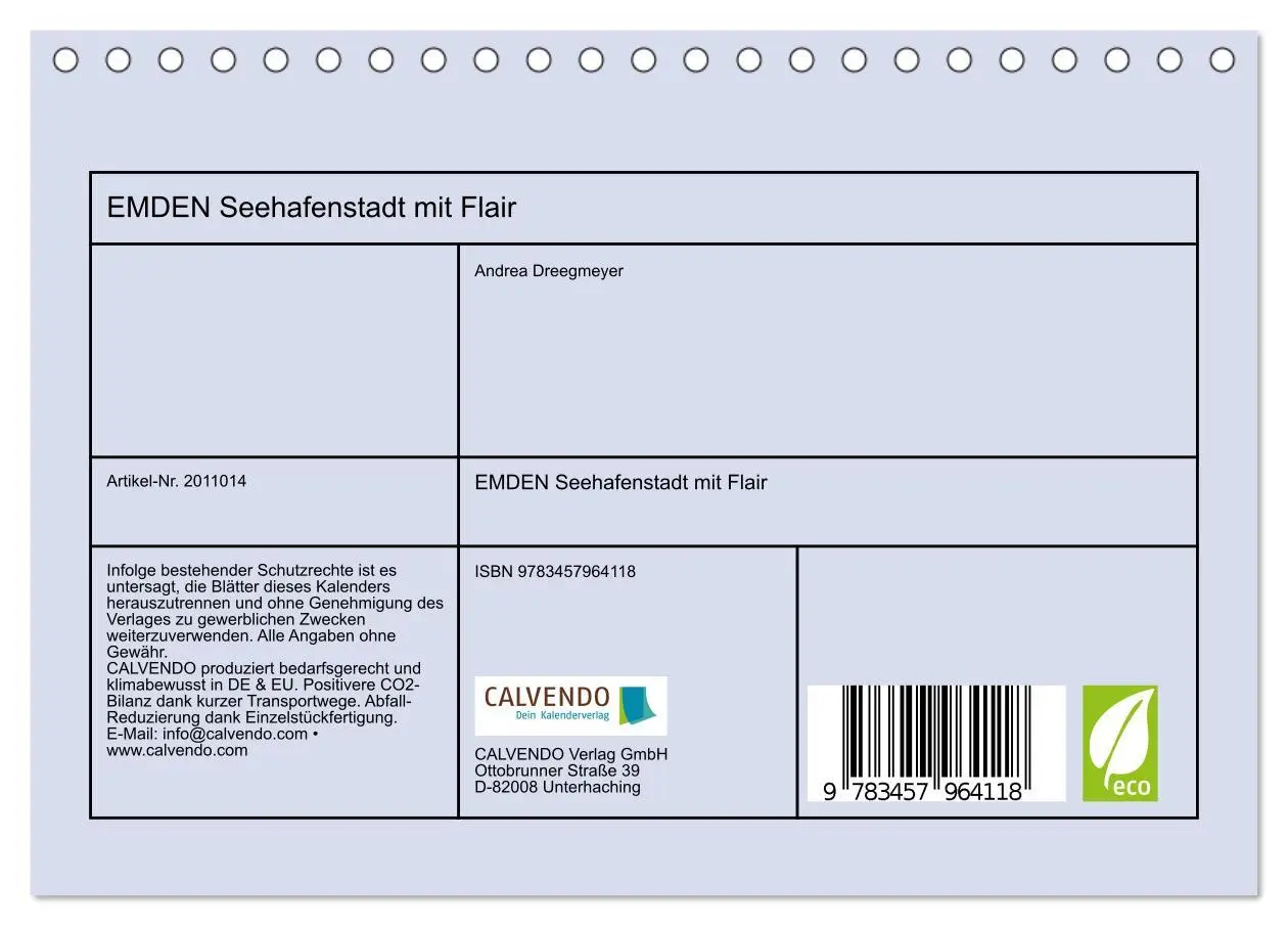 Bild: 9783457964118 | EMDEN Seehafenstadt mit Flair (Tischkalender 2026 DIN A5 quer),...