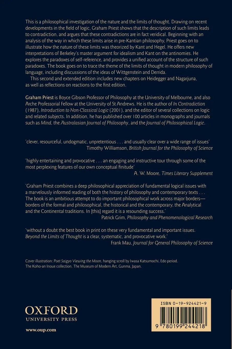Rückseite: 9780199244218 | Beyond the Limits of Thought | Graham Priest | Taschenbuch | Englisch