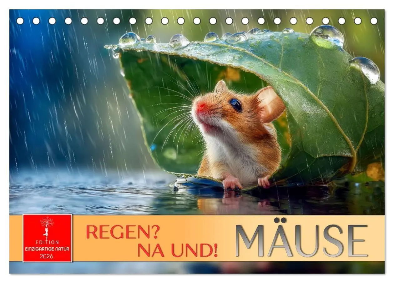 Cover: 9783516594218 | Regen? Na und! Mäuse (Tischkalender 2026 DIN A5 quer), CALVENDO...