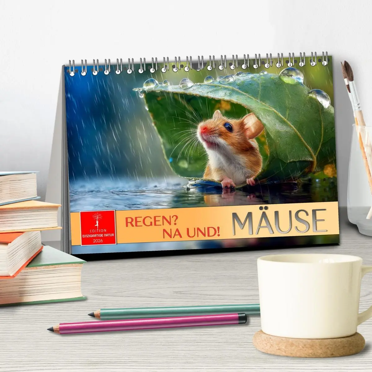 Bild: 9783516594218 | Regen? Na und! Mäuse (Tischkalender 2026 DIN A5 quer), CALVENDO...