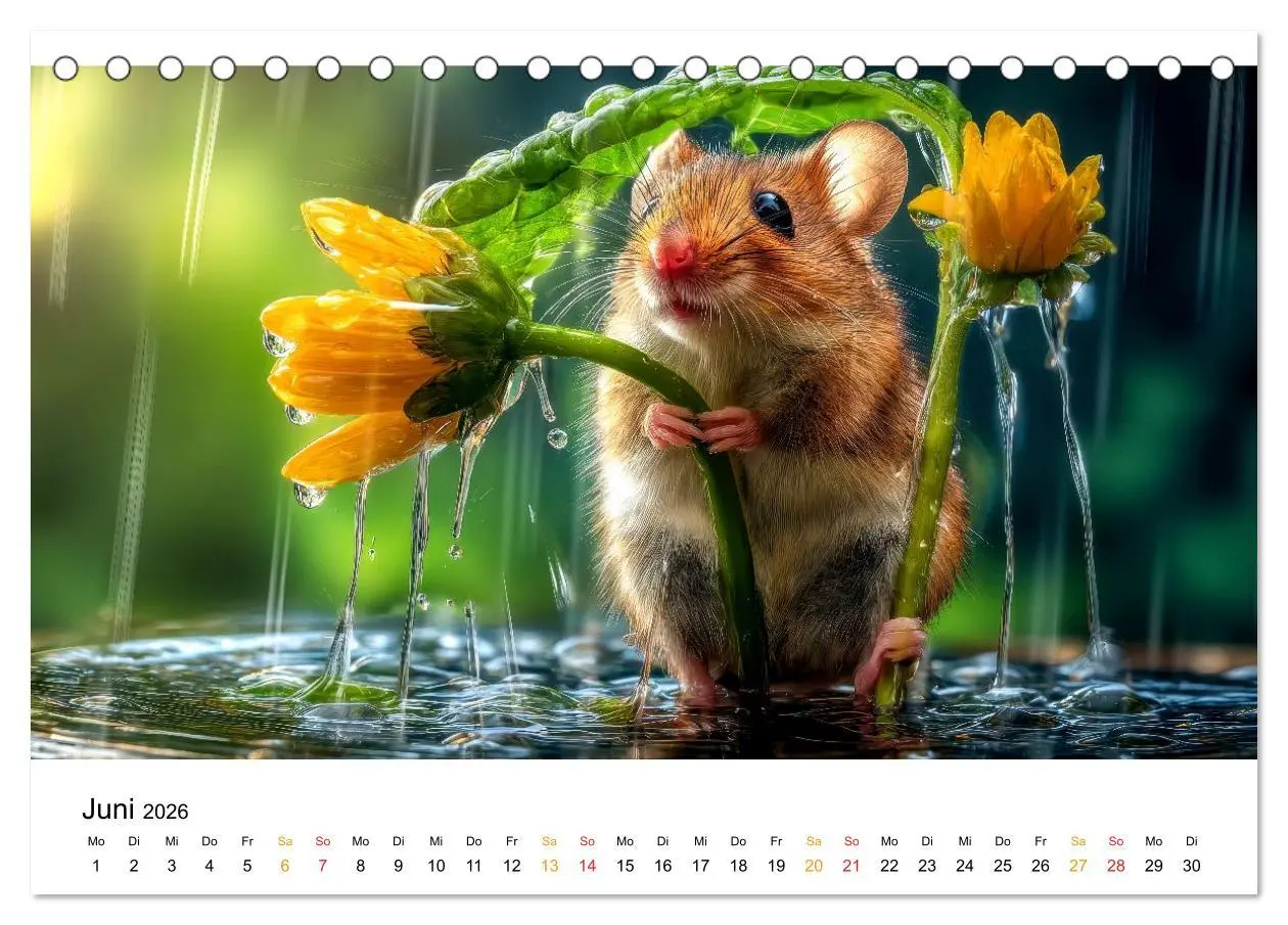 Bild: 9783516594218 | Regen? Na und! Mäuse (Tischkalender 2026 DIN A5 quer), CALVENDO...
