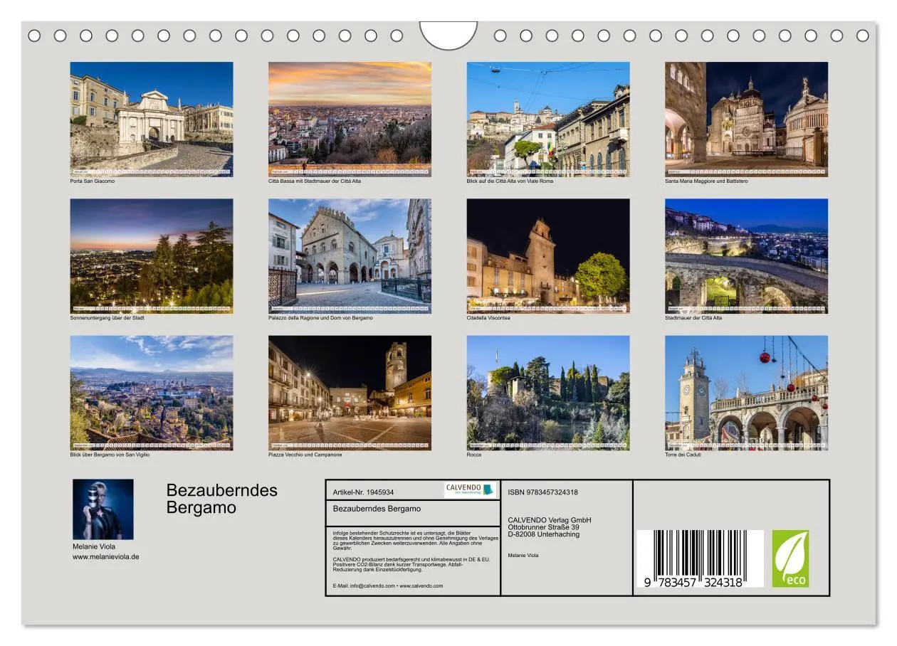 Bild: 9783457324318 | Bezauberndes Bergamo (Wandkalender 2026 DIN A4 quer), CALVENDO...