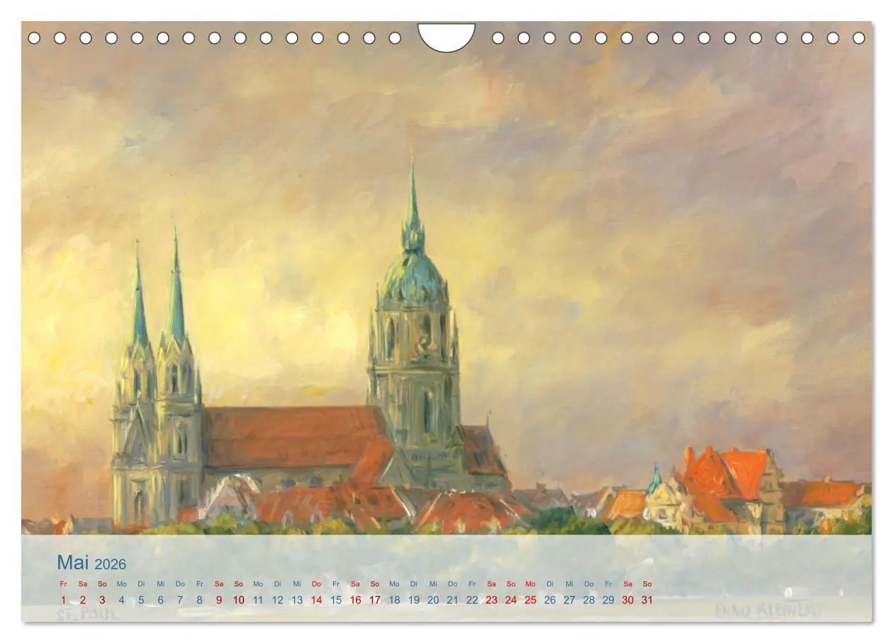 Bild: 9783457634318 | Skizzen aus München (Wandkalender 2026 DIN A4 quer), CALVENDO...
