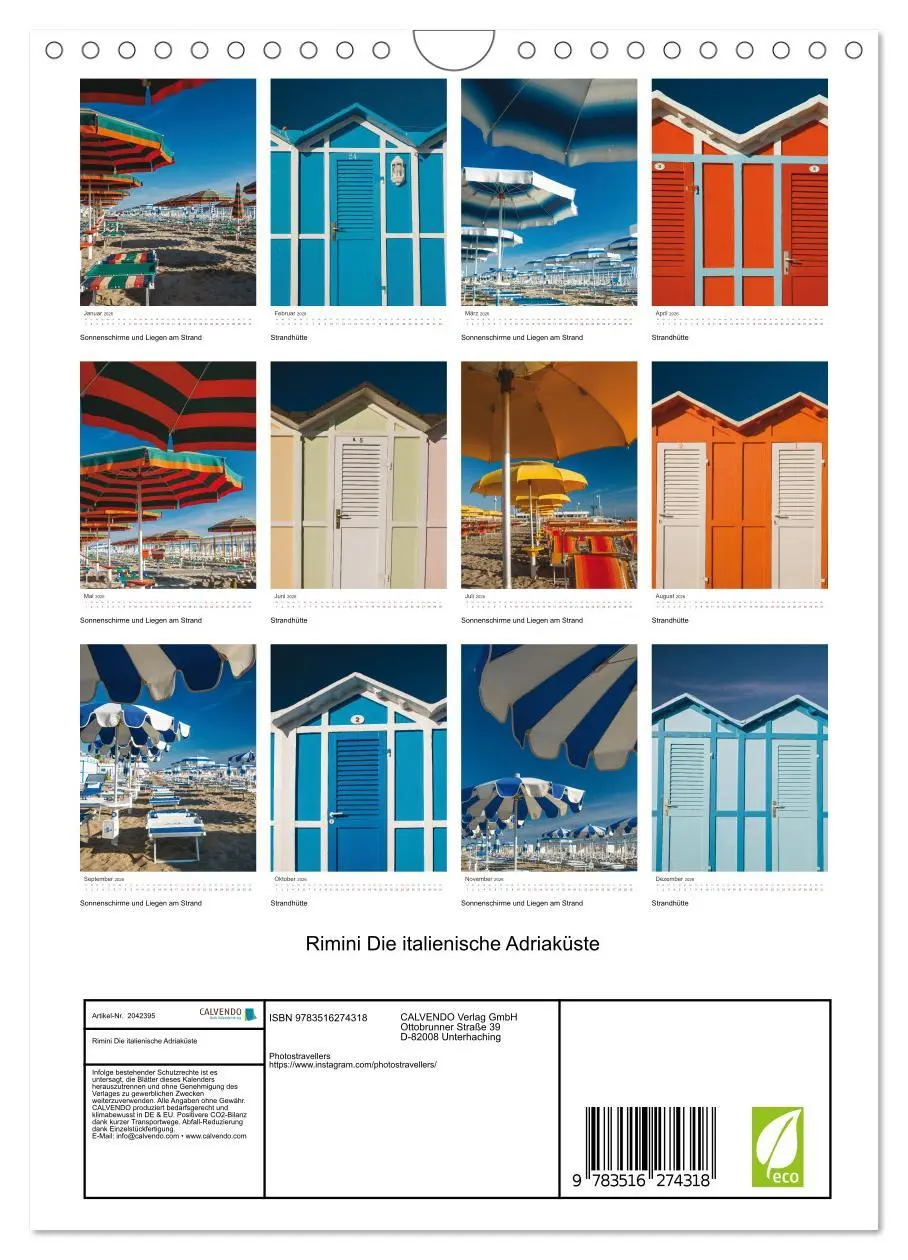 Bild: 9783516274318 | Rimini Die italienische Adriaküste (Wandkalender 2026 DIN A4 hoch),...
