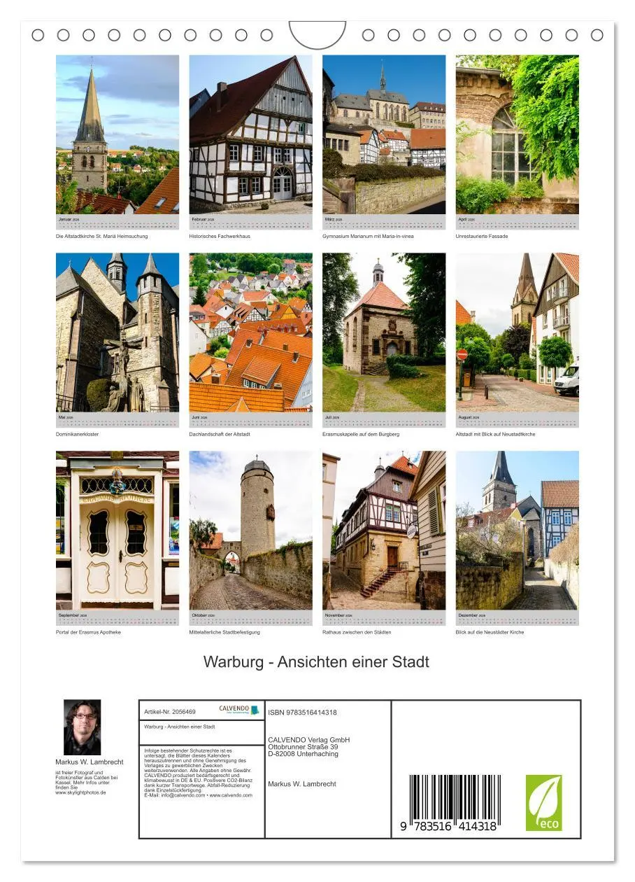 Bild: 9783516414318 | Warburg - Ansichten einer Stadt (Wandkalender 2026 DIN A4 hoch),...