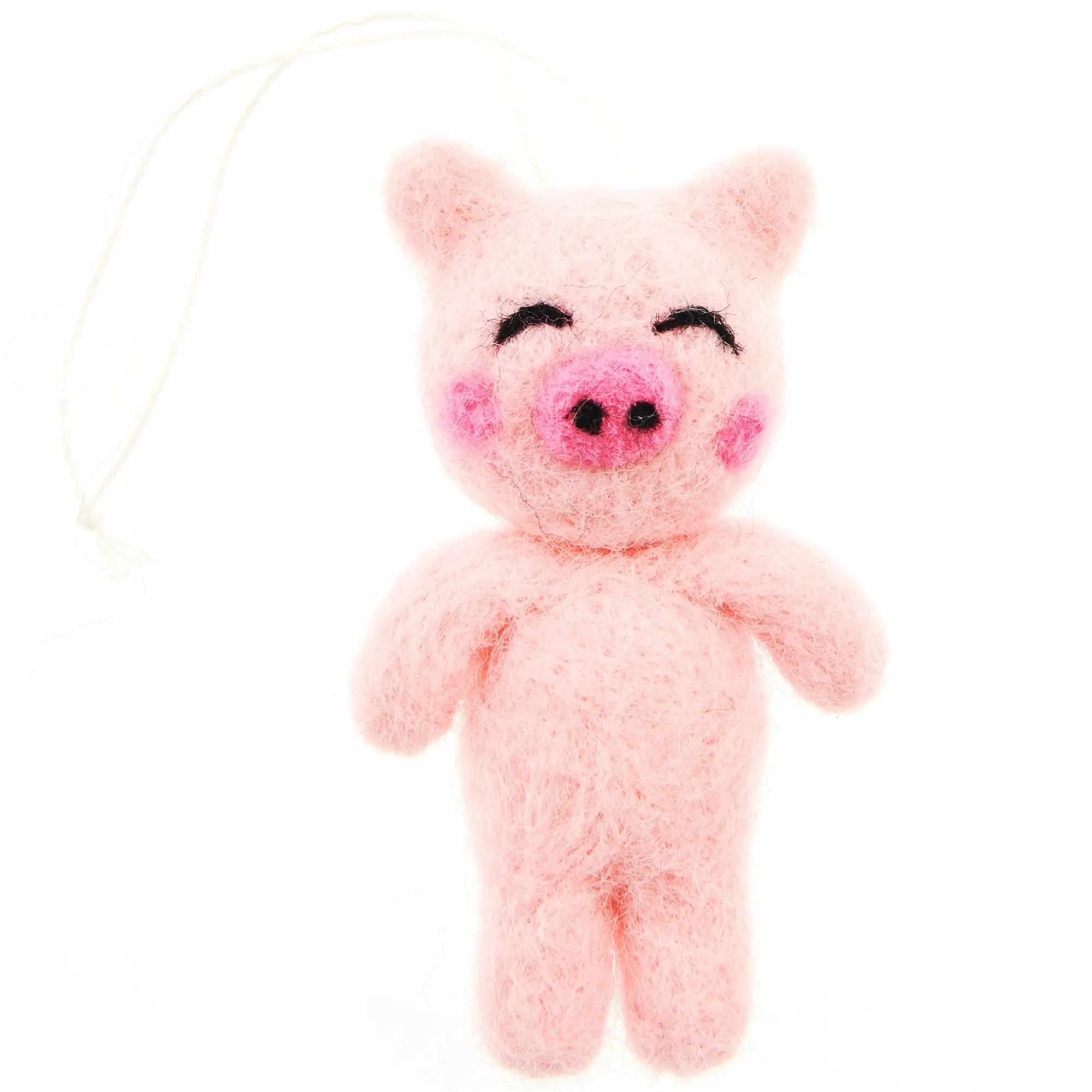 Anhänger Filz-Schwein 3D, Rosa, 7 x 3,9 x 3cm
