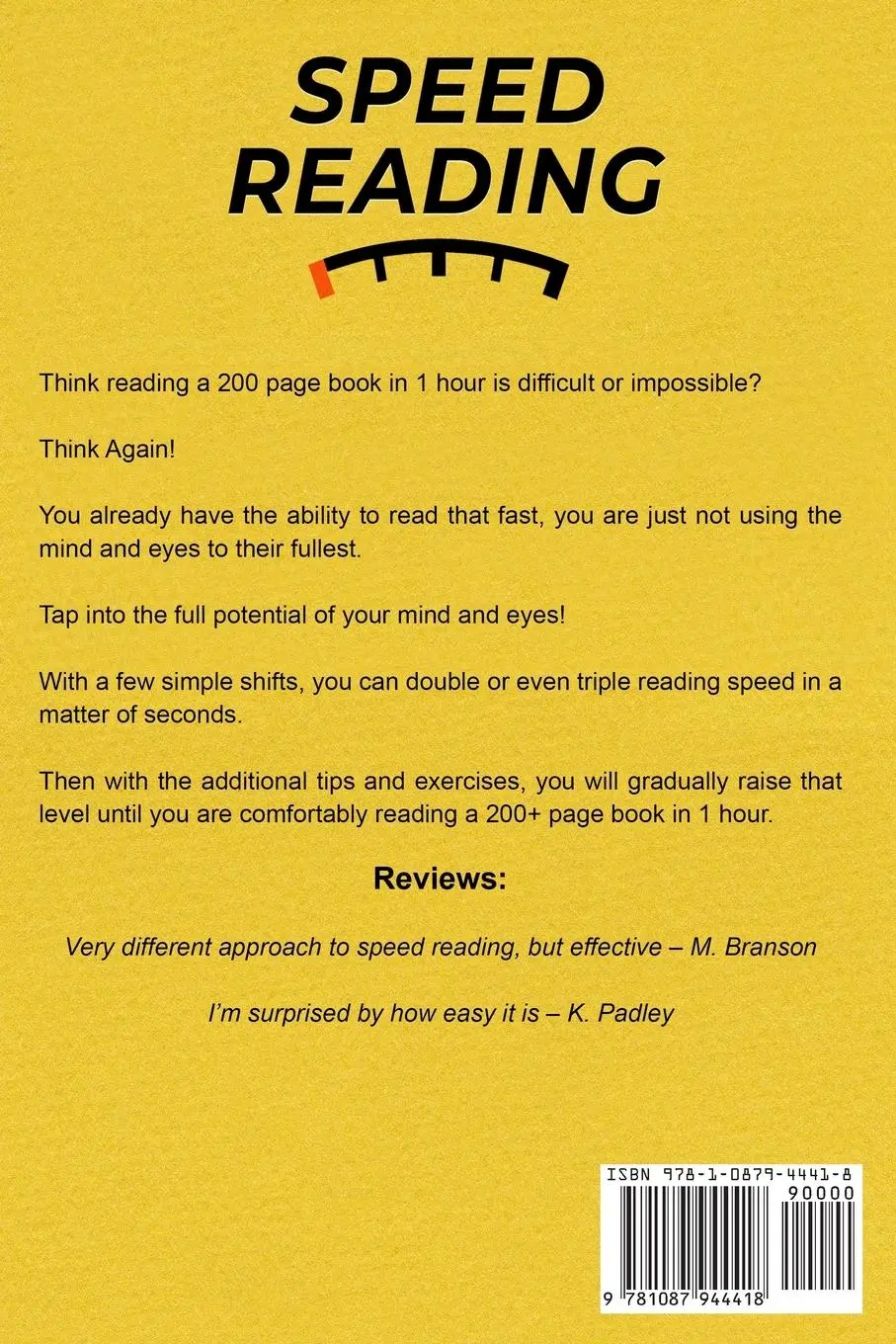Rückseite: 9781087944418 | Speed Reading | Learn to Read a 200+ Page Book in 1 Hour | Kam Knight
