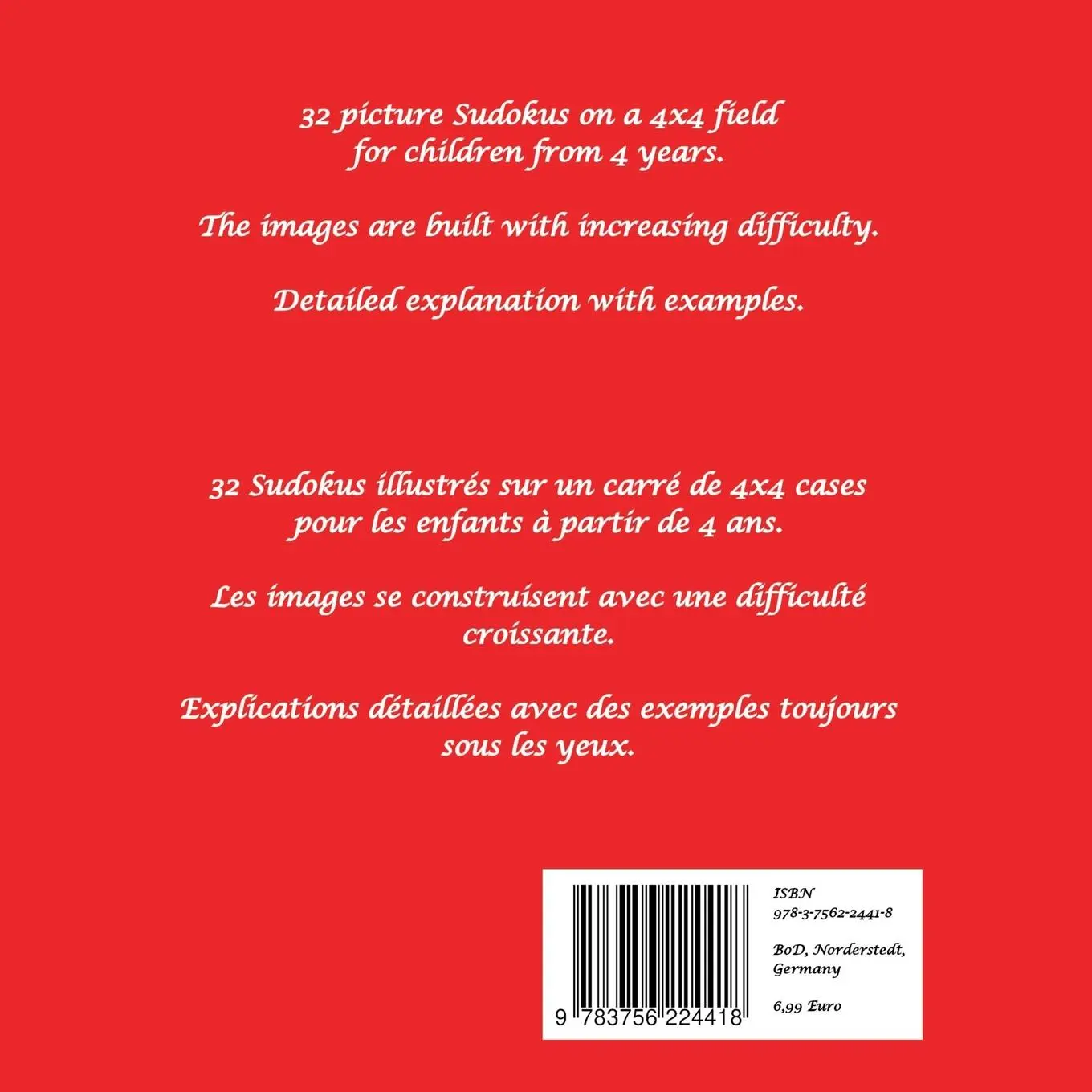 Rückseite: 9783756224418 | My first picture Sudoku - Ma première image Sudoku | Volume 1 | Buch