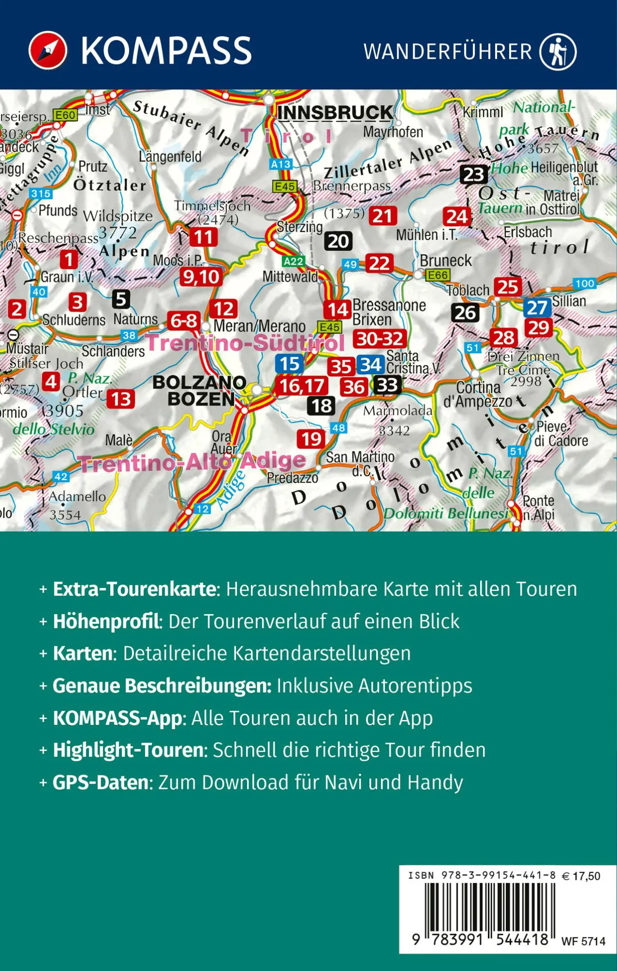 Rückseite: 9783991544418 | KOMPASS Wanderführer Südtiroler Hüttenwanderungen, 36 Touren mit...